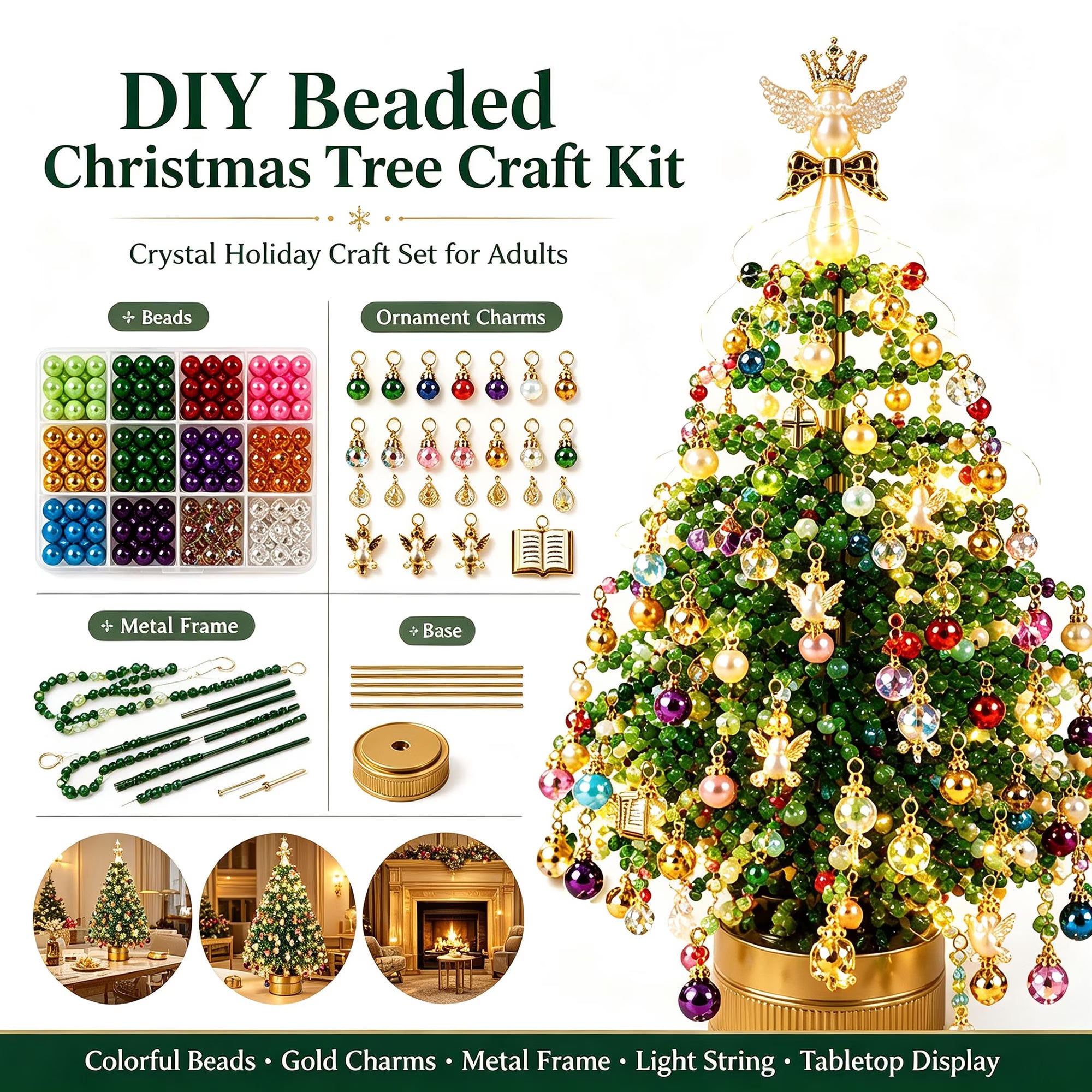 Beads In, Glowing Tree Out - Little Aurora DIY Beaded Tree Kit