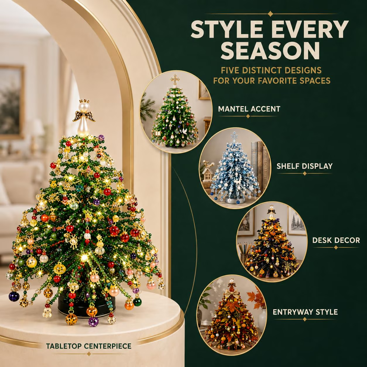 Style every season — tabletop centrepiece, mantel accent, shelf display, desk decor, entryway style